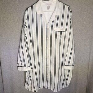 Me 2 Black and White Stripe Pajama Shirt Dress